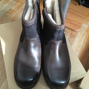 NWT Mens UGGs Size 10 Brown/Dark Brown Leather/Fur